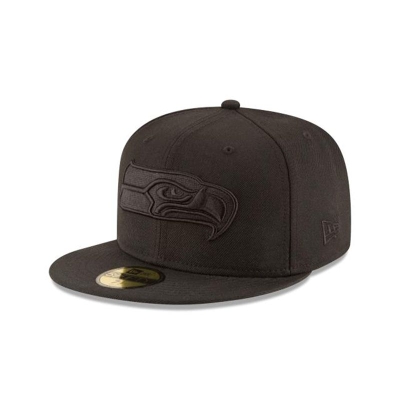 Sapca New Era Seattle Seahawks NFL Black On Black 59FIFTY Fitted - Negrii